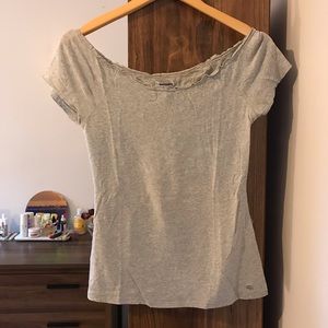 Abercrombie Kids Grey Ruffled Neck T-shirt